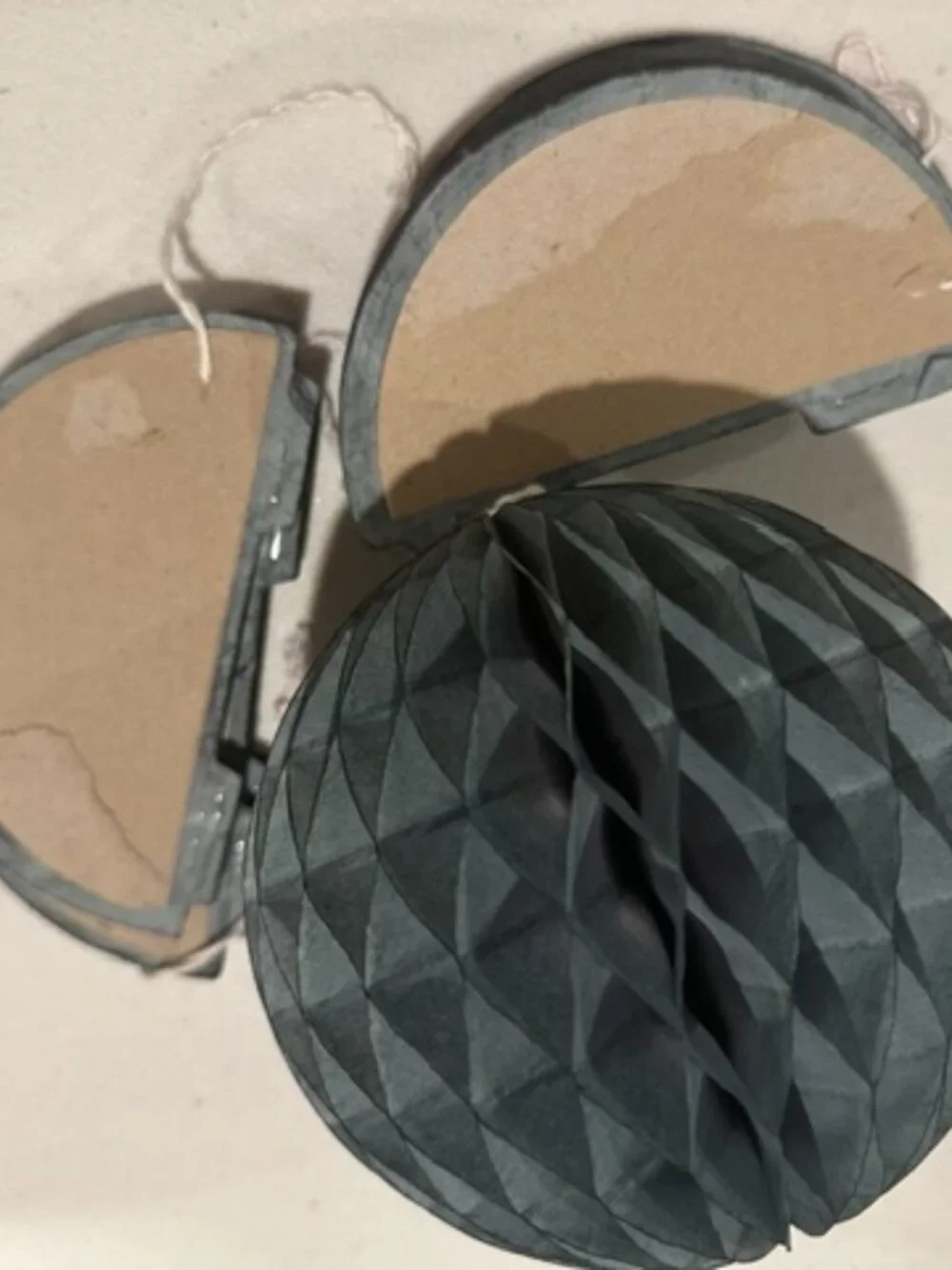Gently Used EIGHT (8) Gray Paper Honeycomb Ball 5